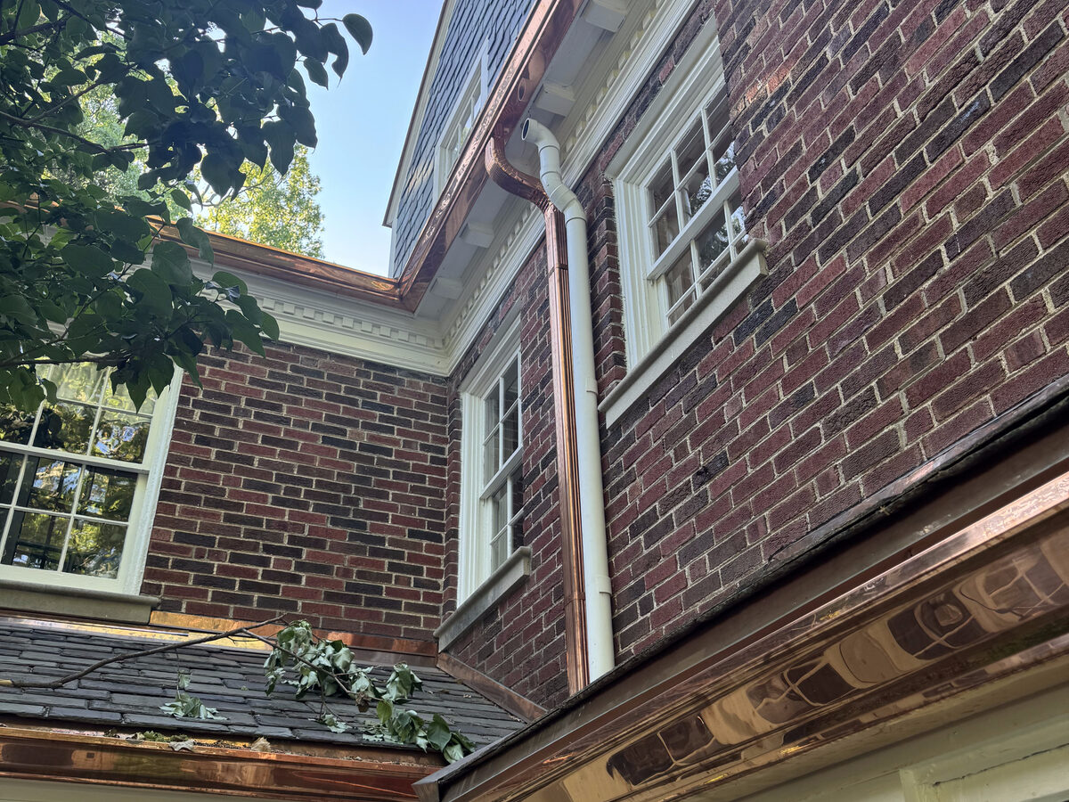 Slate repair detail on historic home